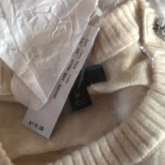 NWT J.Crew Jeweled Crewneck Sweater - Picture 3 of 5